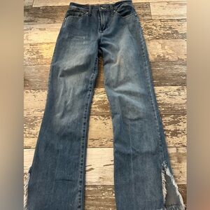 Rewash Blue Flare Wide Leg Jeans- small stain